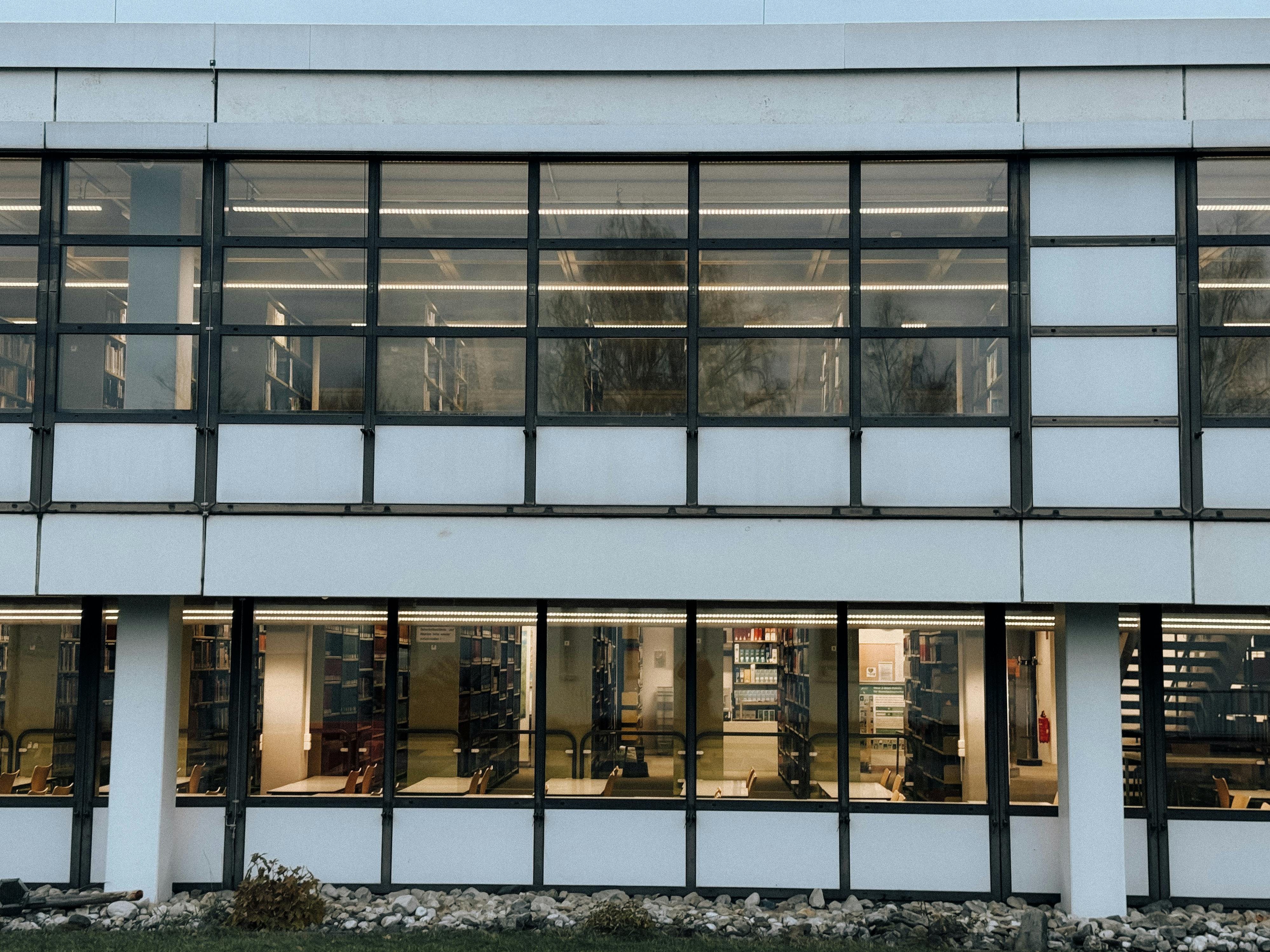 modern library facade in bayreuth germany