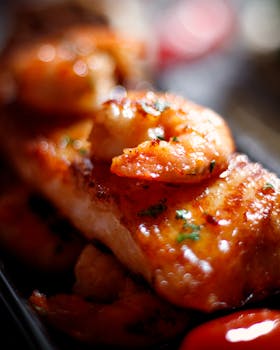 Deliciously cooked shrimp with herbs, photographed in a food setting.