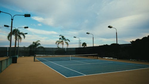 Free Blue Tennis Court Stock Photo
