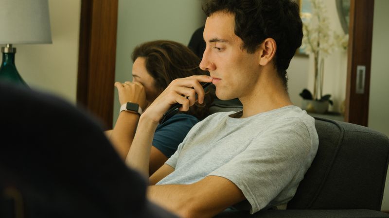 Couple sitting together