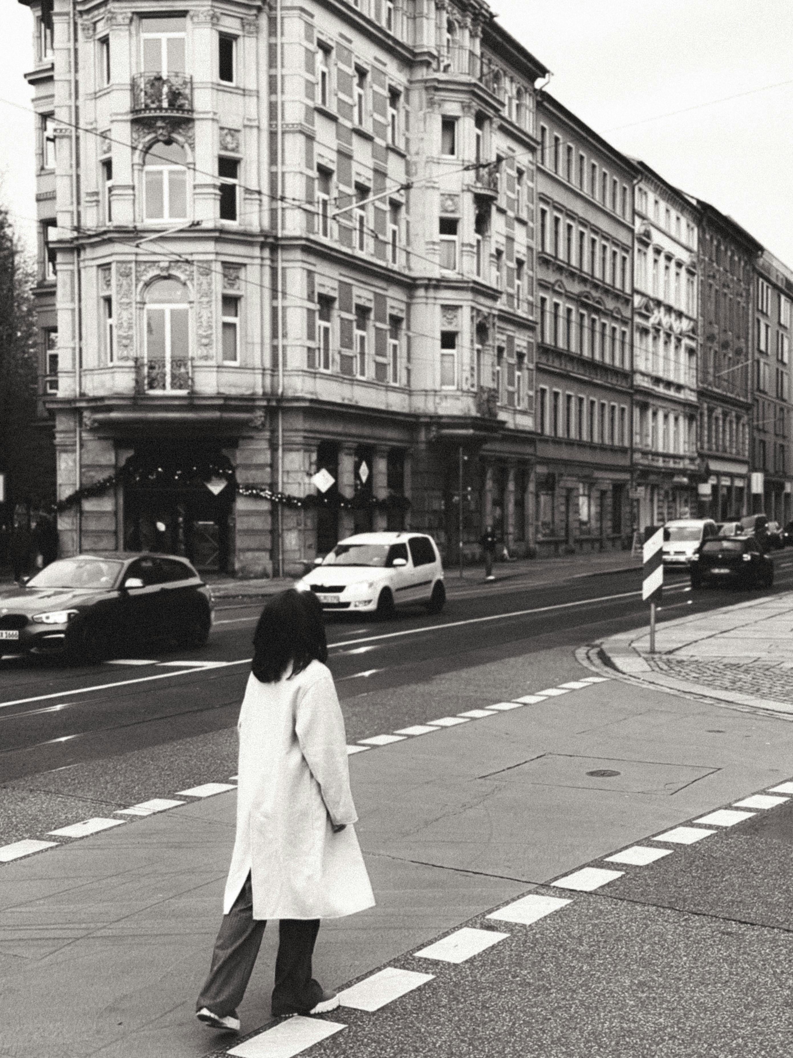 vintage street scene in dresden germany