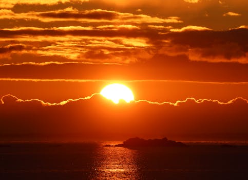 Captivating sunrise over Cove Island Park in Stamford, Connecticut with vibrant autumn colors.