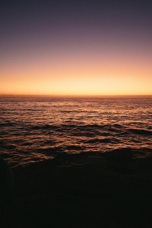 黎明時海的風景照片