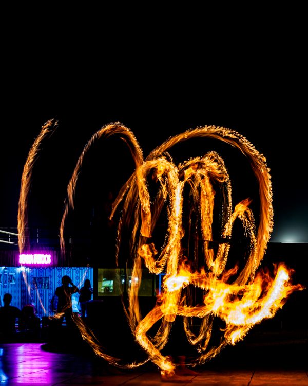Dramatic Fire H Dramatic Fire Performance Captured at Night · Free Stock Photo