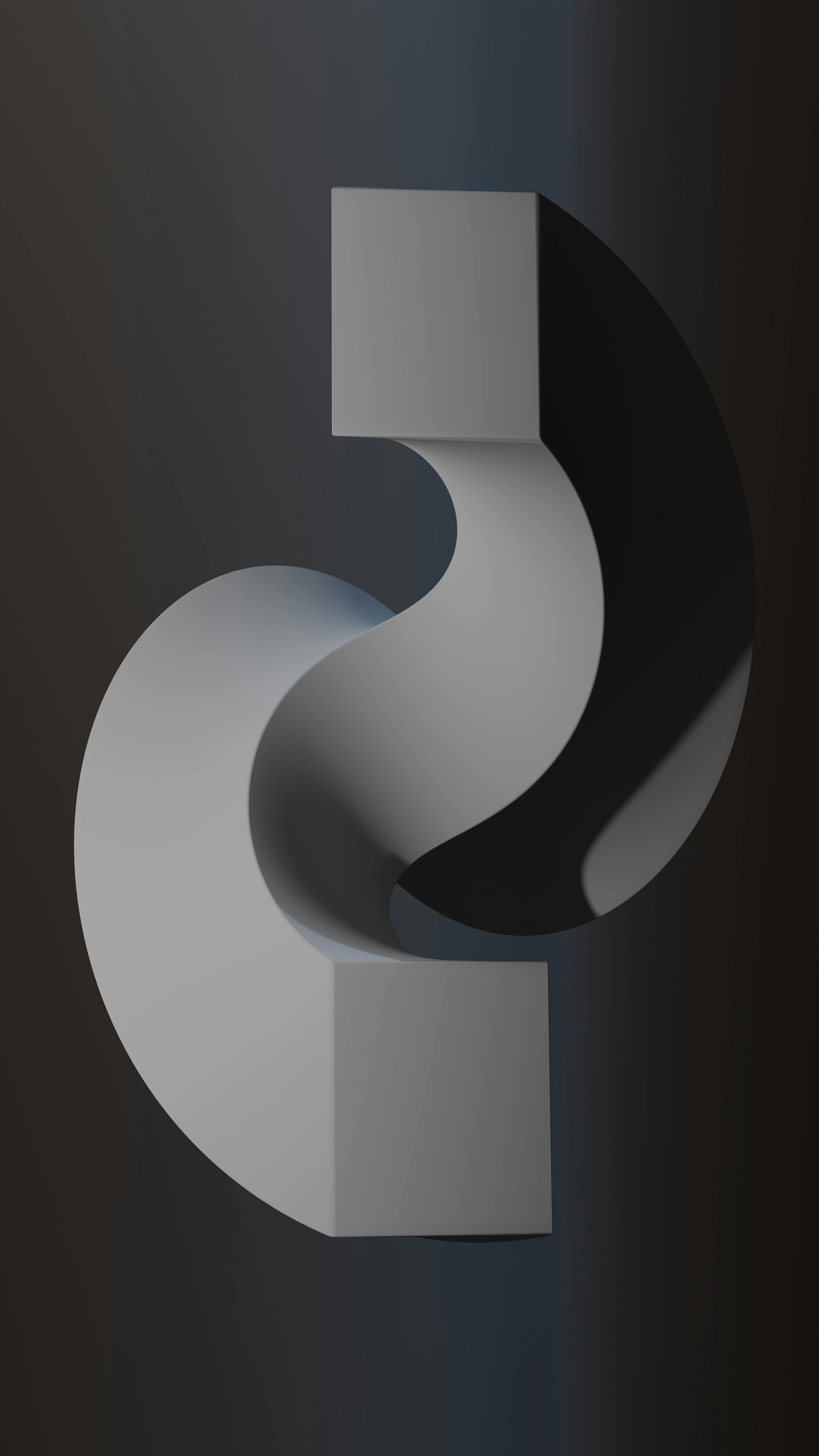 grátis Escultura abstrata 3D elegante com jogo de sombras ousado. Foto profissional