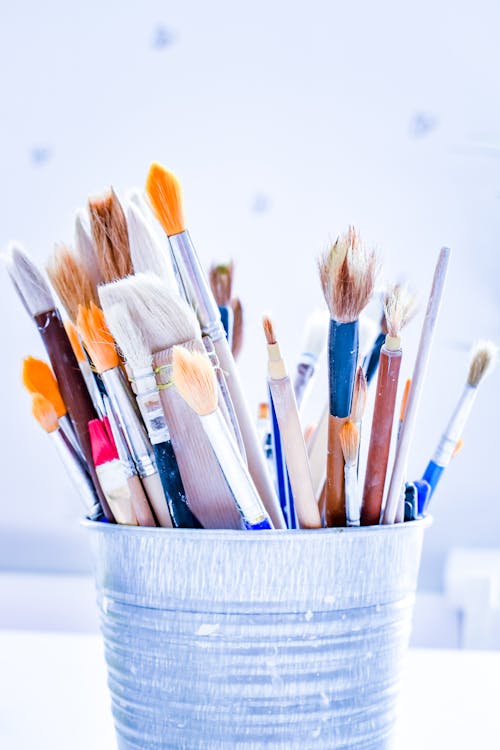 Free stock photo of art brushes, art studio, art supplies