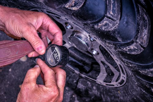 Free stock photo of dirt, hand, measuring