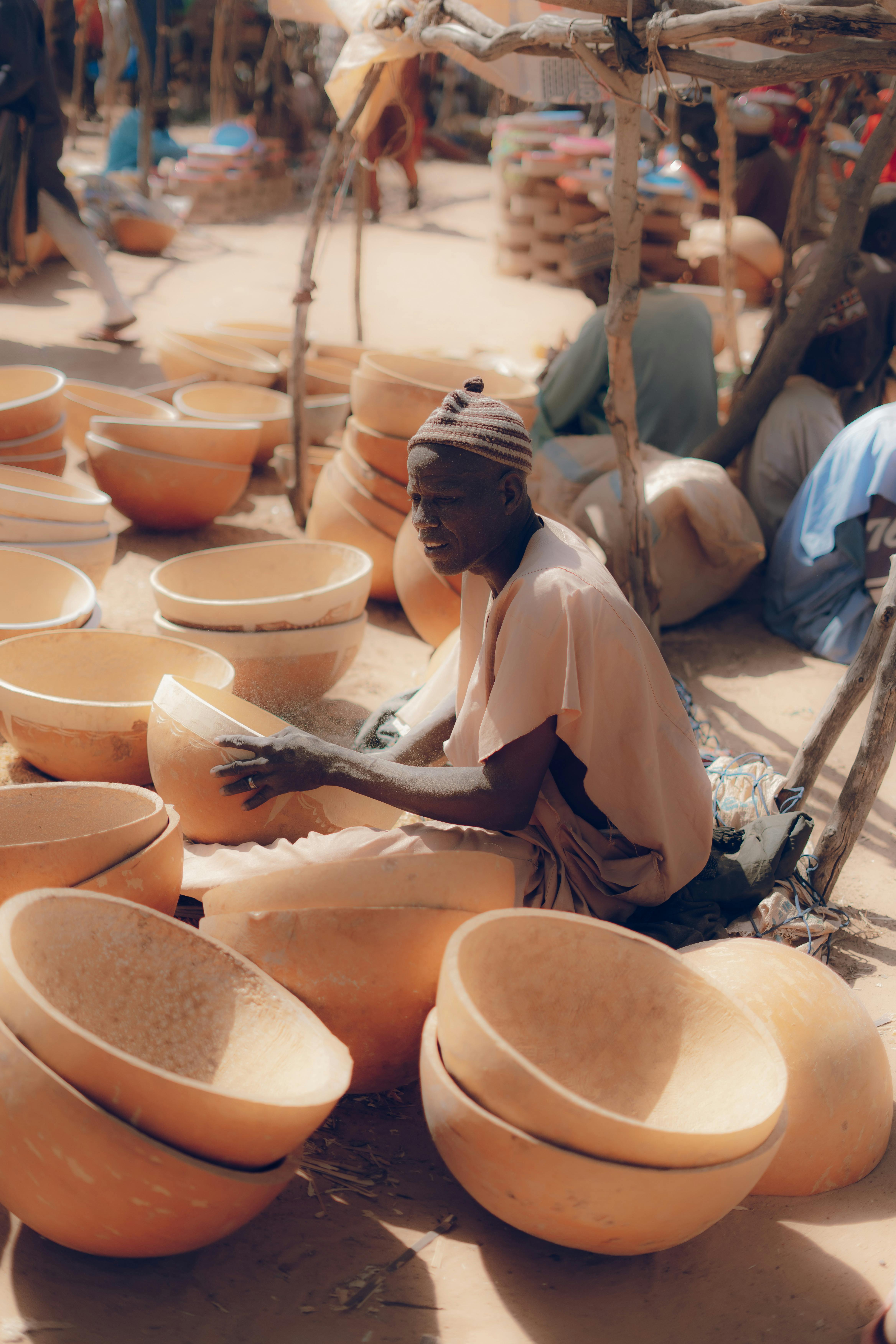 traditional market scene in nigeria