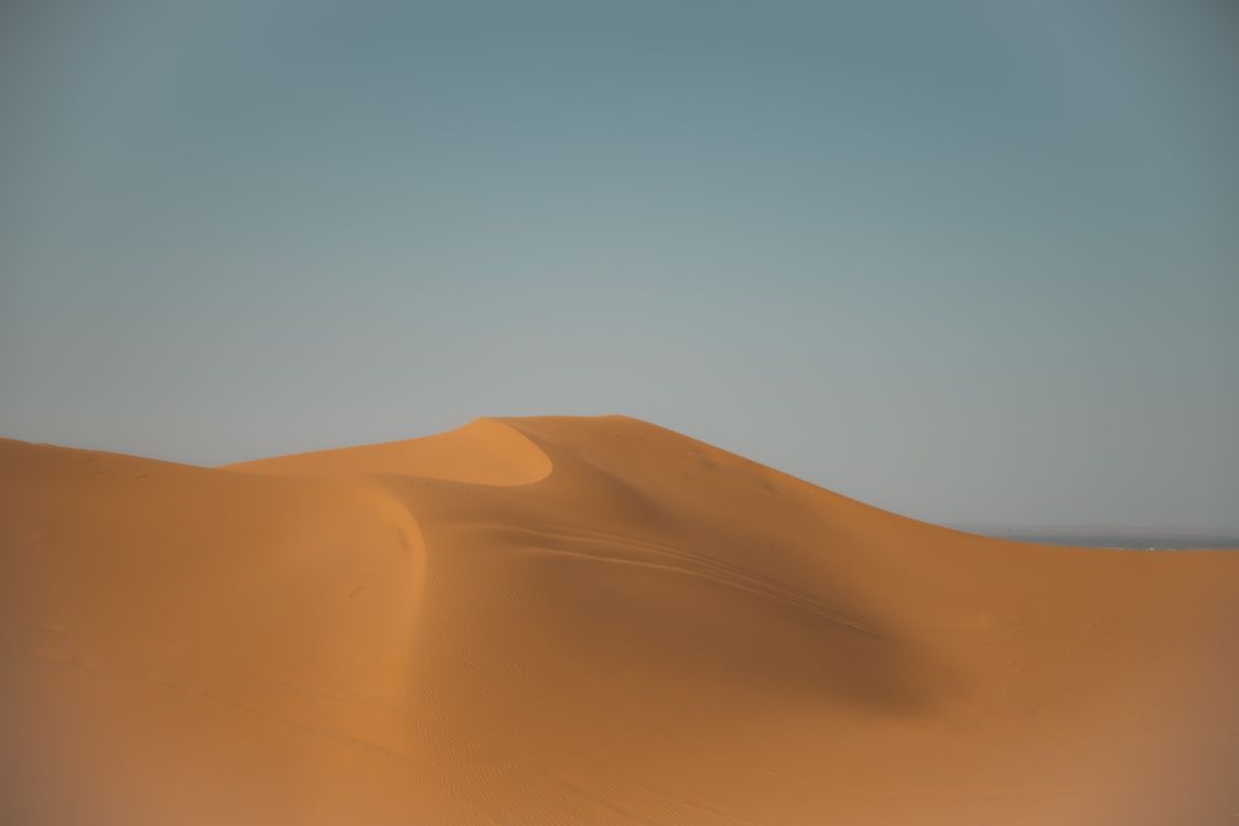 Golden Sand Dunes Under a Clear Blue Sky · Free Stock Photo