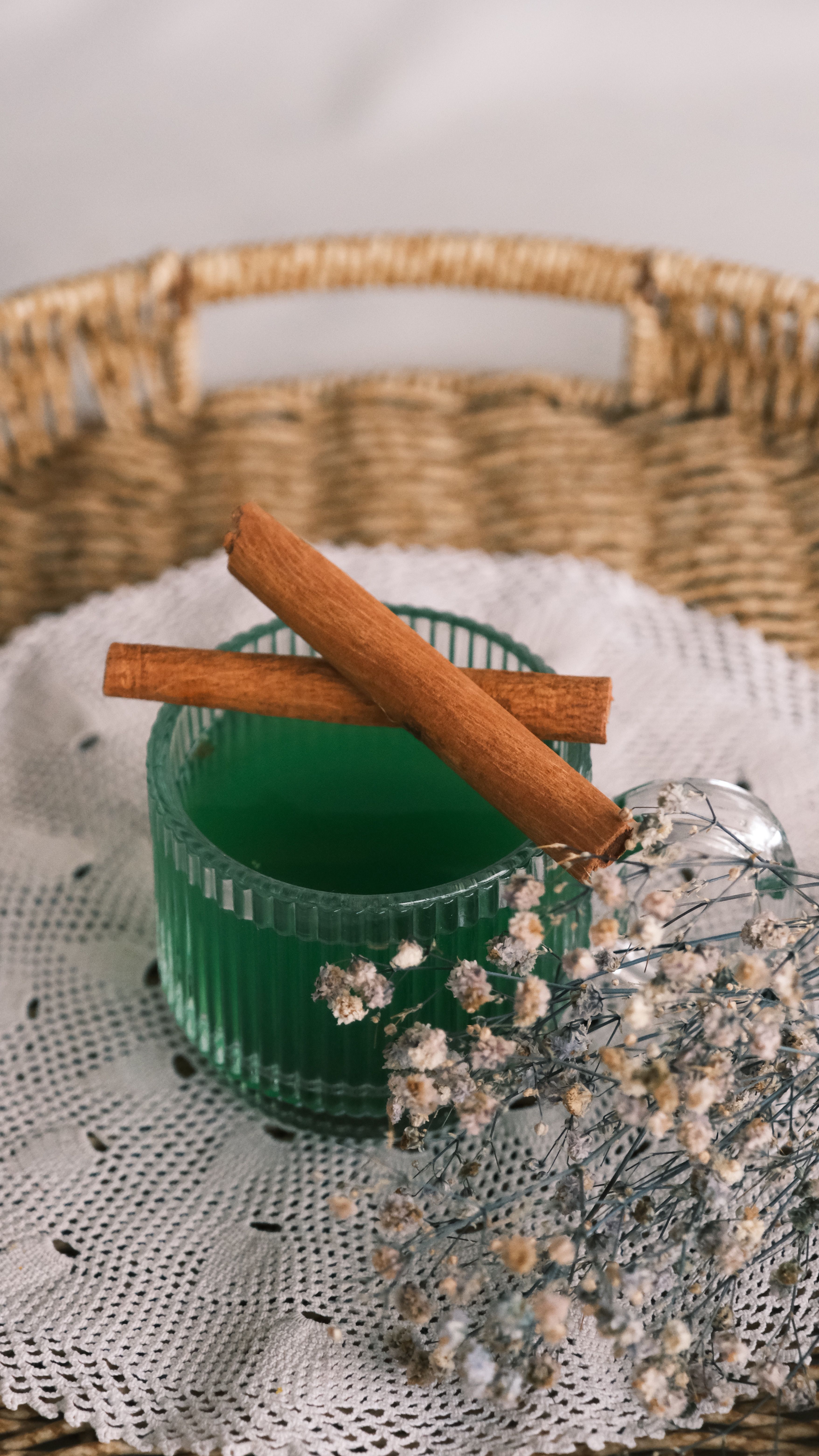 Green Herbal Drink with Cinnamon Sticks · Free Stock Photo