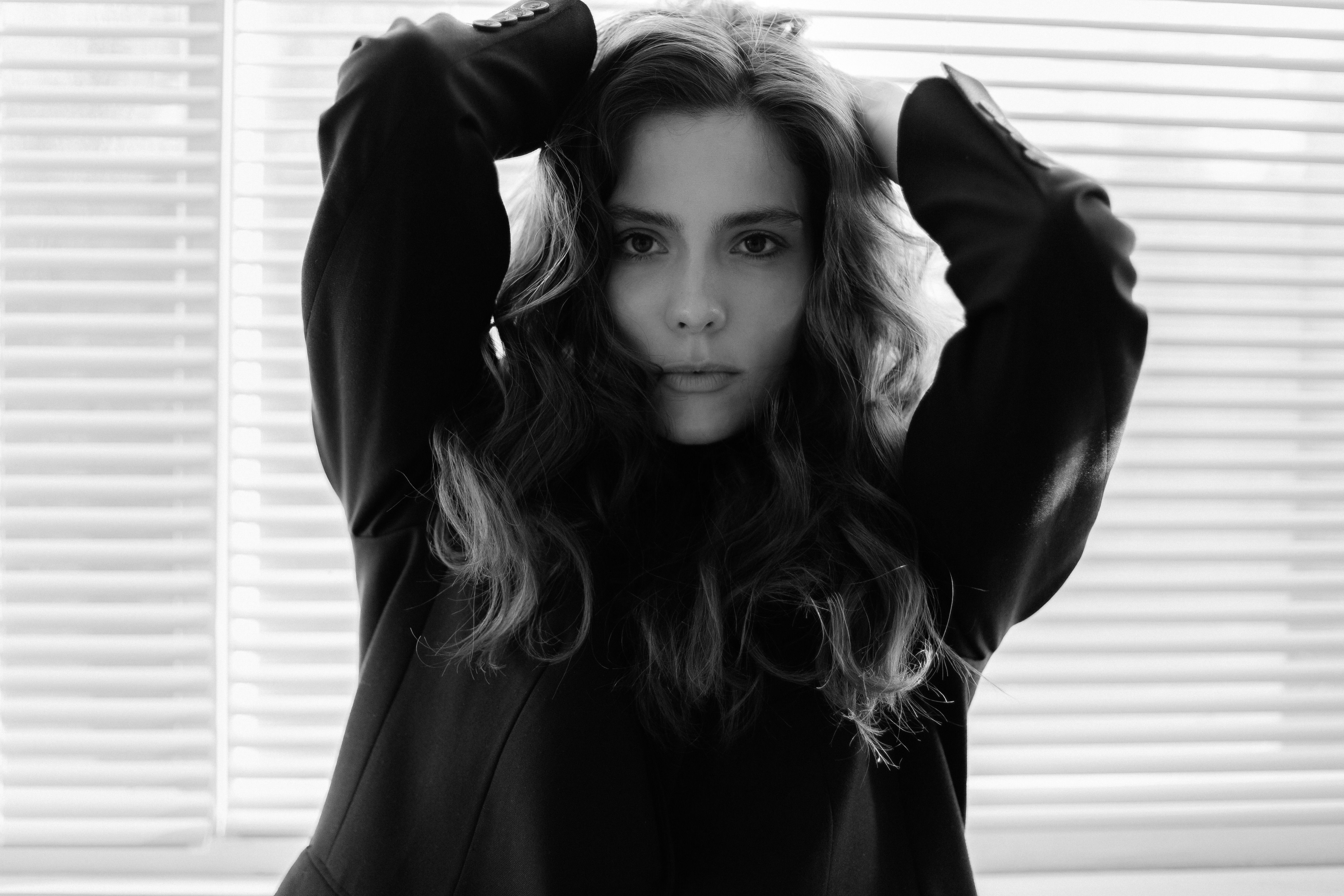 Moody Black and White Portrait of a Woman · Free Stock Photo