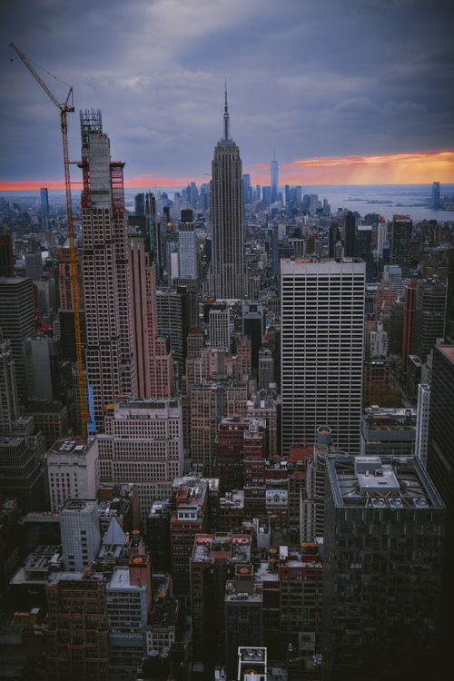 Stunning Sunset View of New York City Skyline · Free Stock Photo
