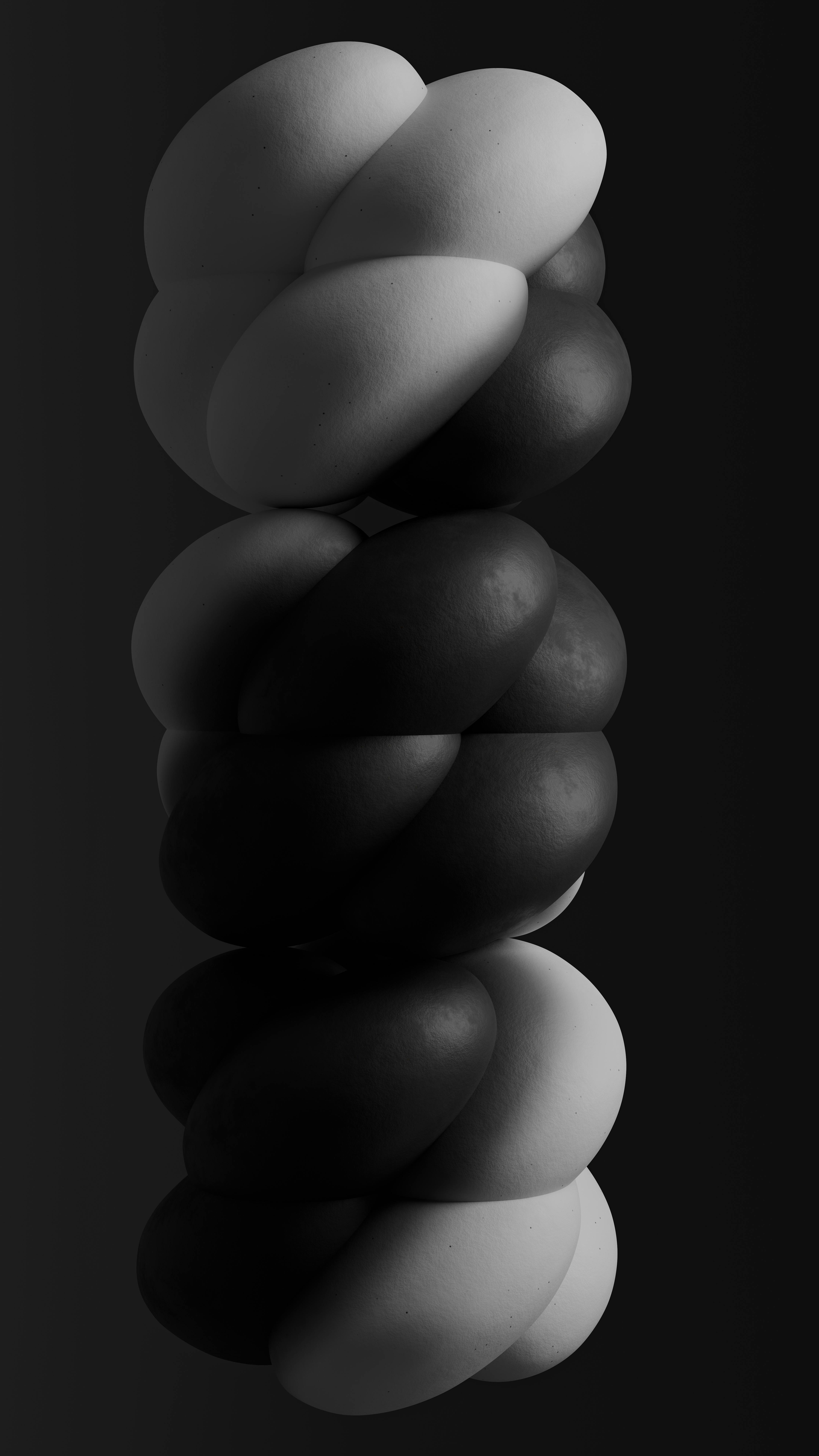 Miễn phí Tác phẩm điêu khắc trừu tượng đen trắng với các hình dạng hình học đan xen. Ảnh lưu trữ