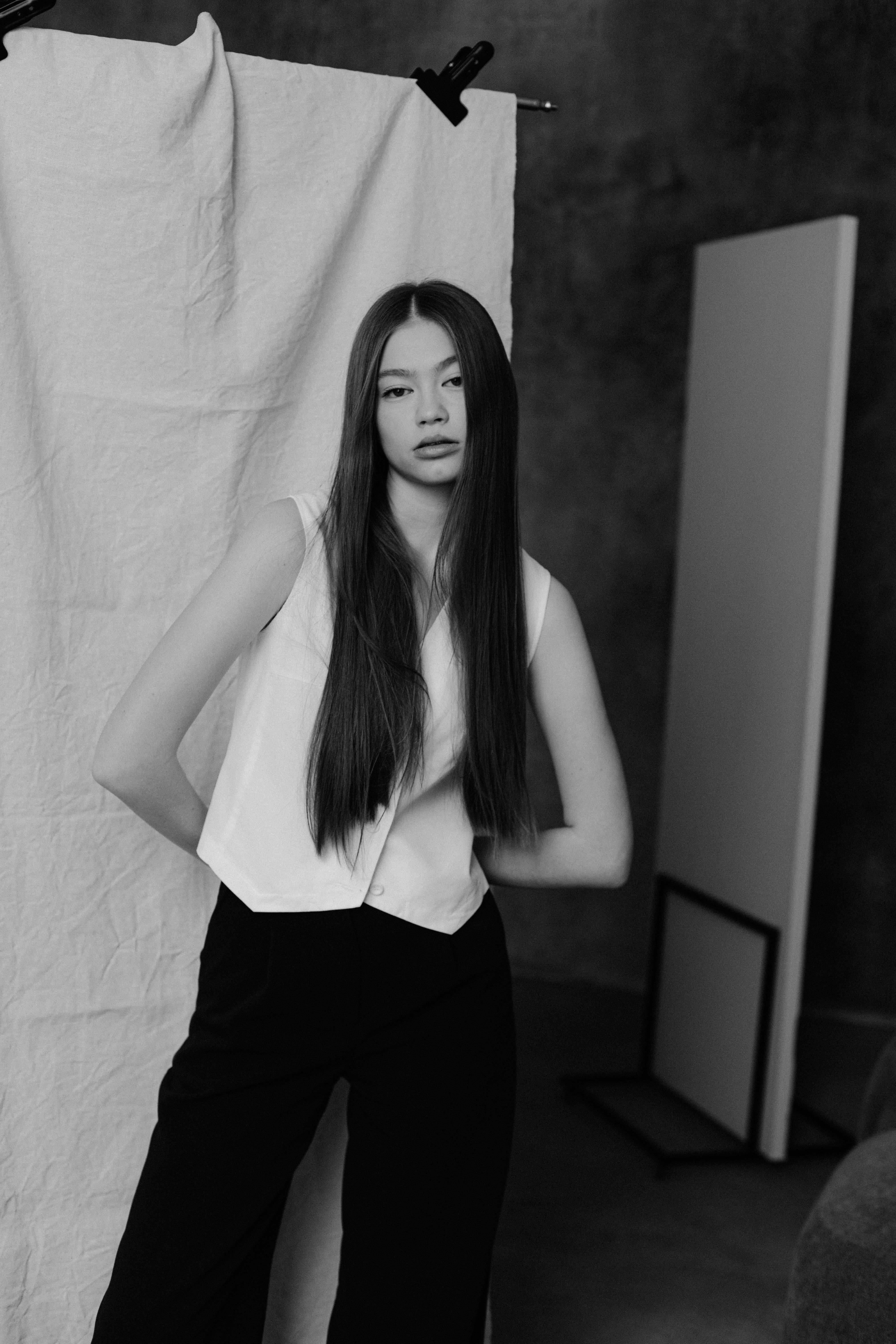 Black and White Portrait of a Young Woman Posing · Free Stock Photo