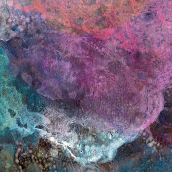 动态抽象艺术作品具有鲜艳的色彩和丰富的纹理层