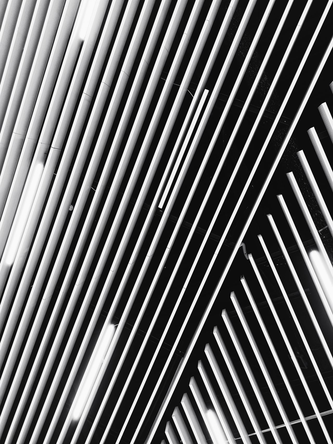 painted-garage-ceiling Dramatic dark slatted ceiling with integrated lighting