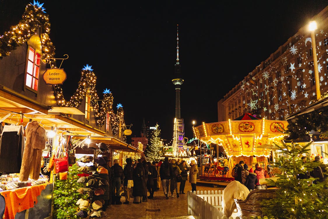 Miễn phí Chợ Giáng Sinh Lễ Hội Về đêm ở Berlin Ảnh lưu trữ