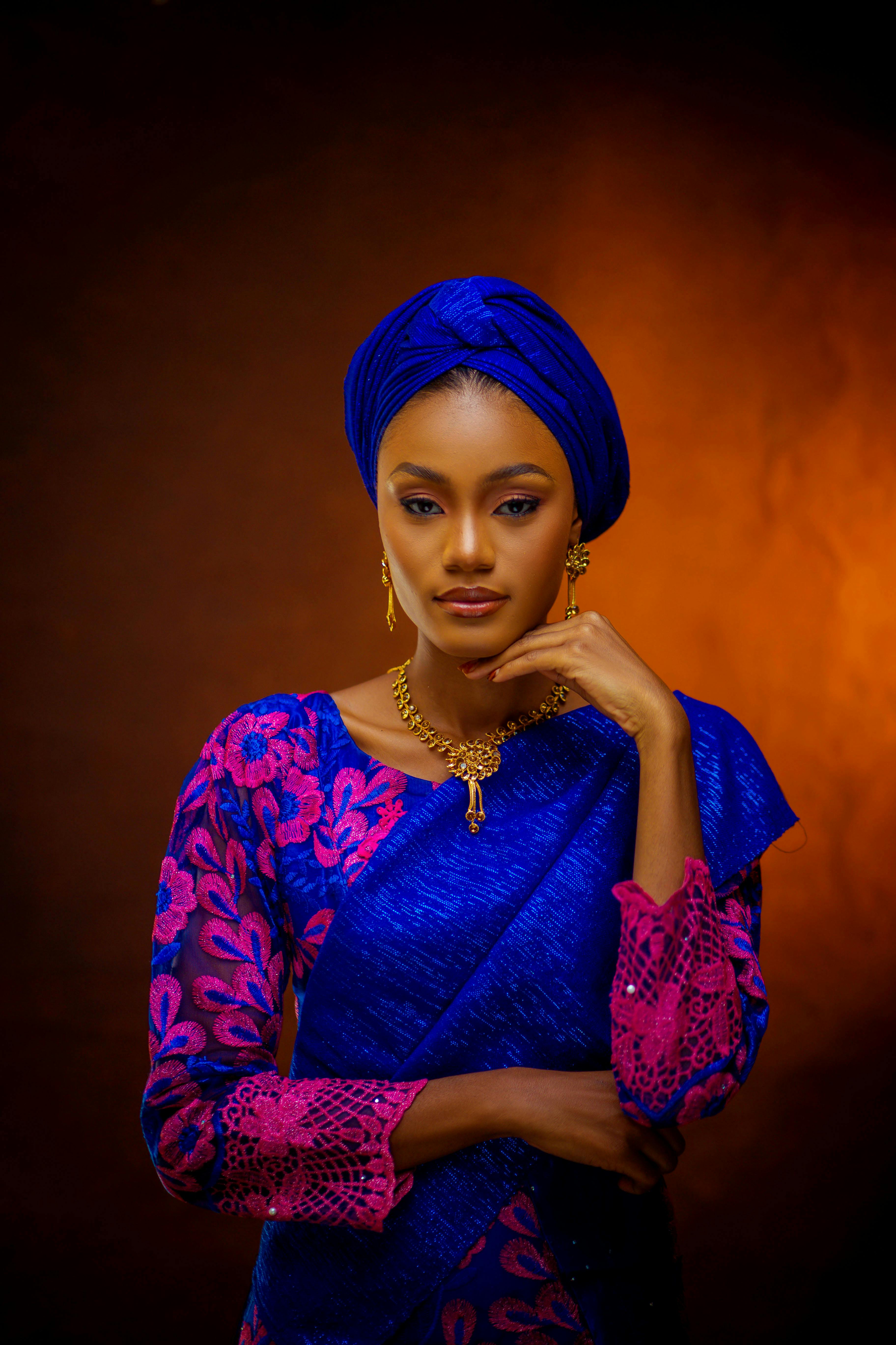 elegant portrait of woman in traditional wear