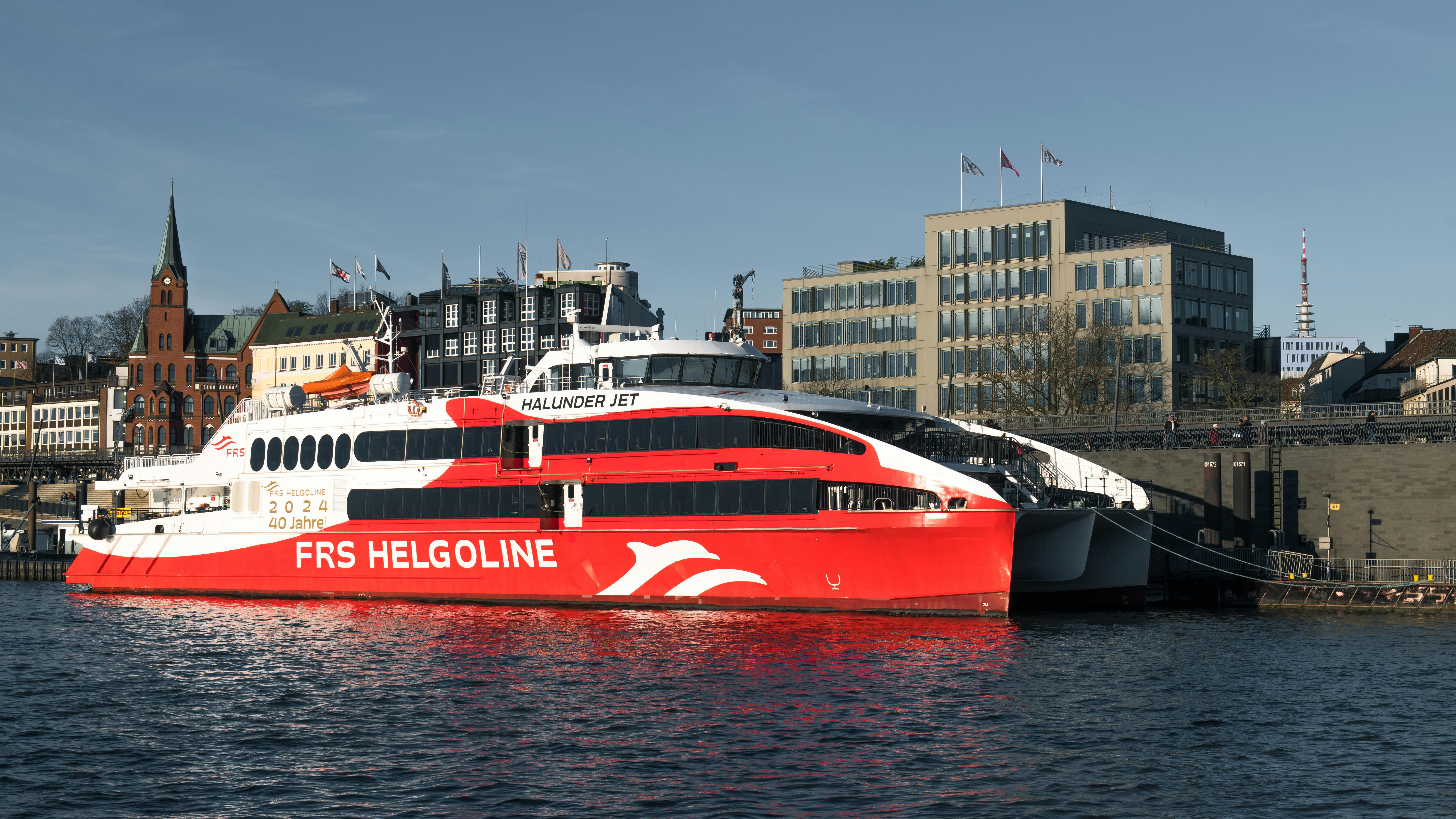 frs helgoline ferry docked in hamburg germany