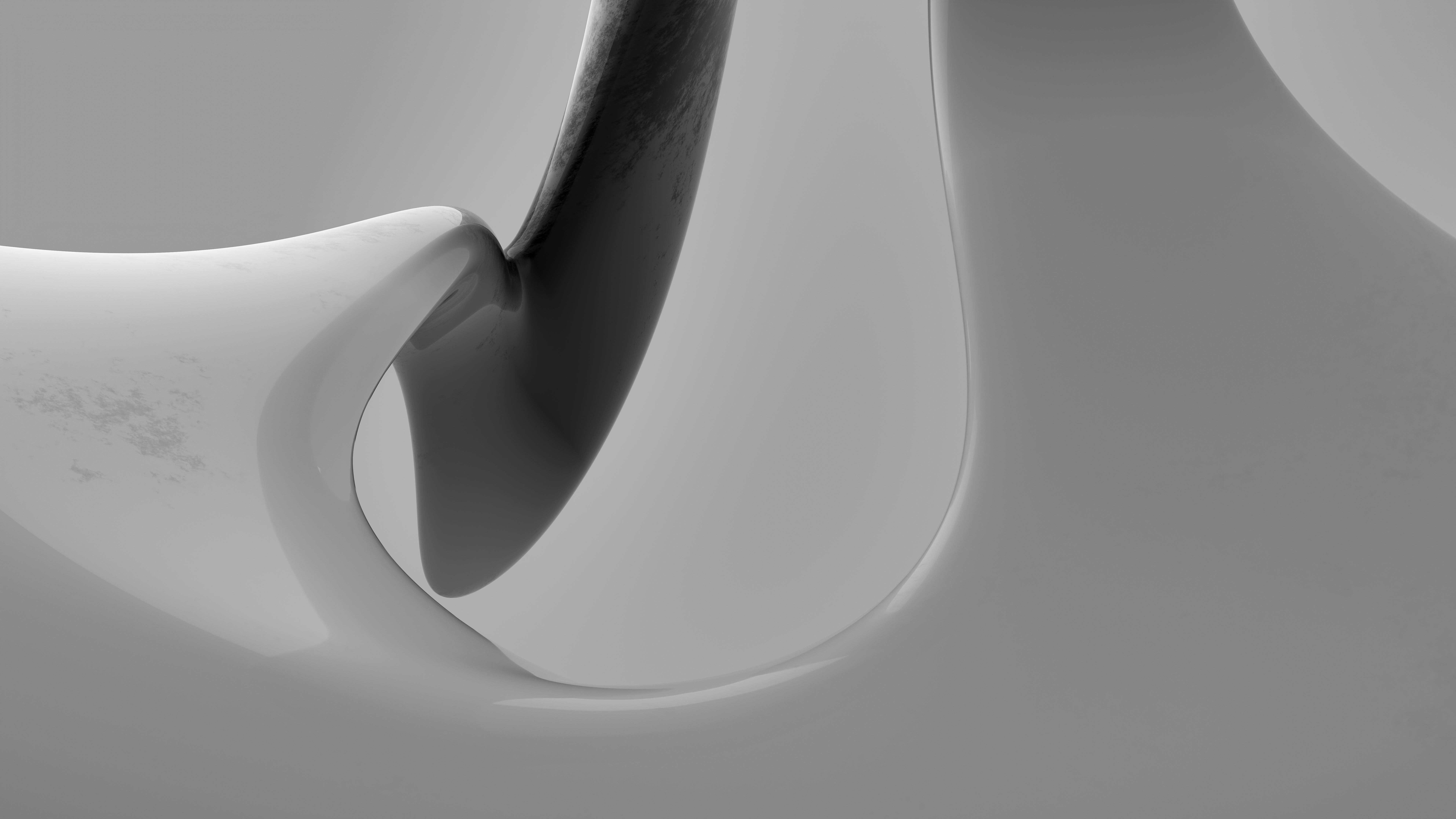 Kostenlos Glattes, elegantes abstraktes 3D-Design mit geschwungenen Formen und monochromen Tönen. Stock-Foto