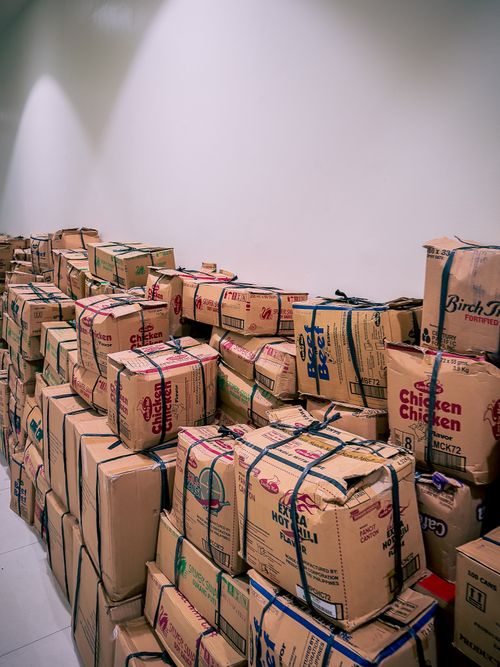 Cartons in warehouse
