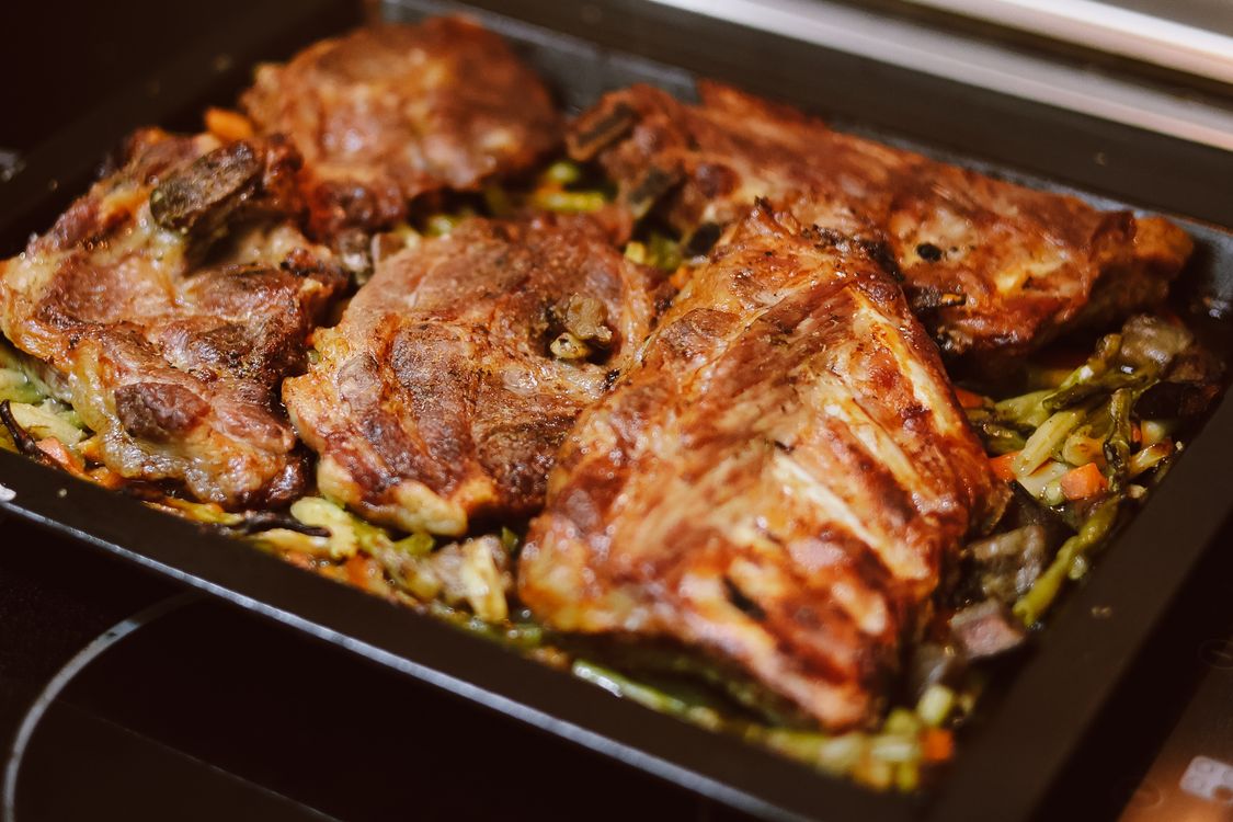 Meat Roted Delicious Roasted Meat with Vegetables in Oven ยท Free Stock Photo