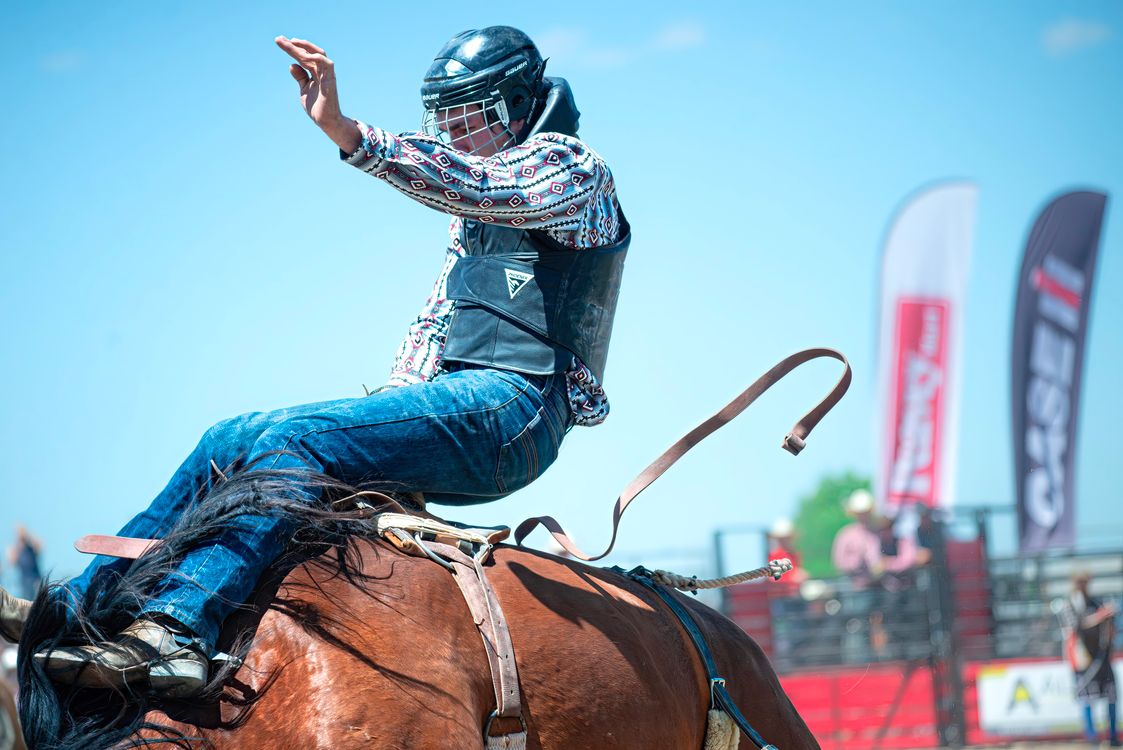 Dynamic Rodeo Cowboy Riding in Action 路 Free Stock Photo