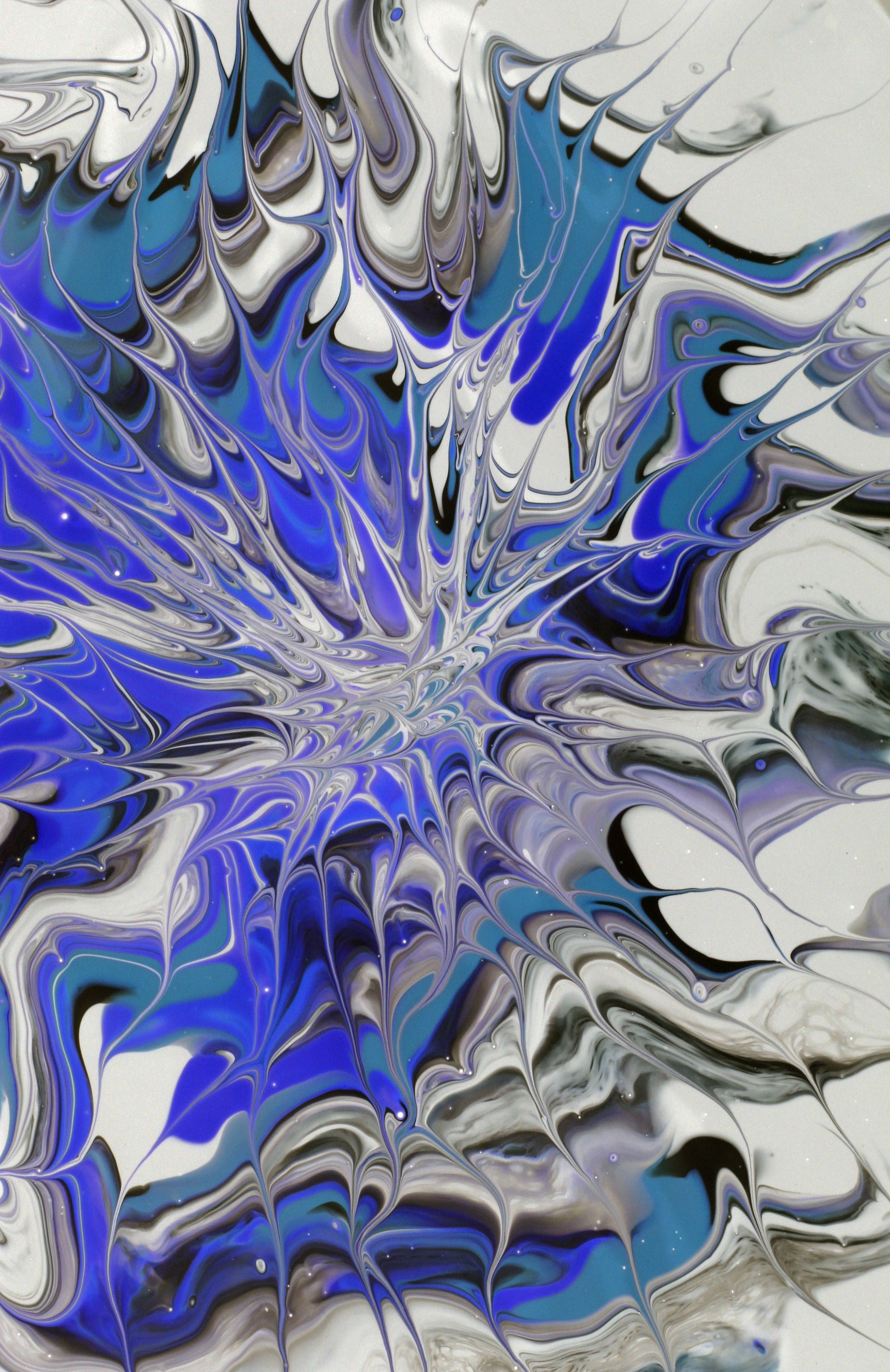 Abstract Blue and White Swirl Painting · Free Stock Photo