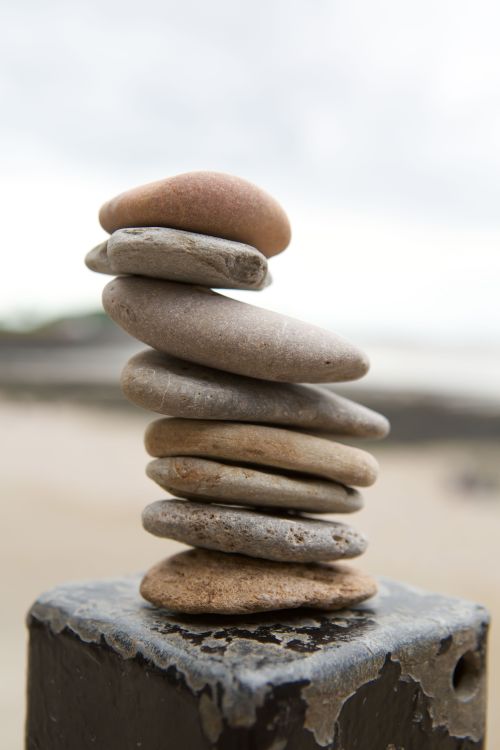 Balanced Stack of Stones on English Beach · Free Stock Photo