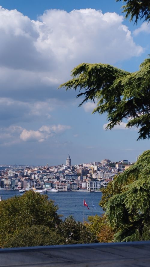 Free Breathtaking view of Istanbul skyline featuring the iconic Galata Tower by the Bosphorus. Stock Photo
