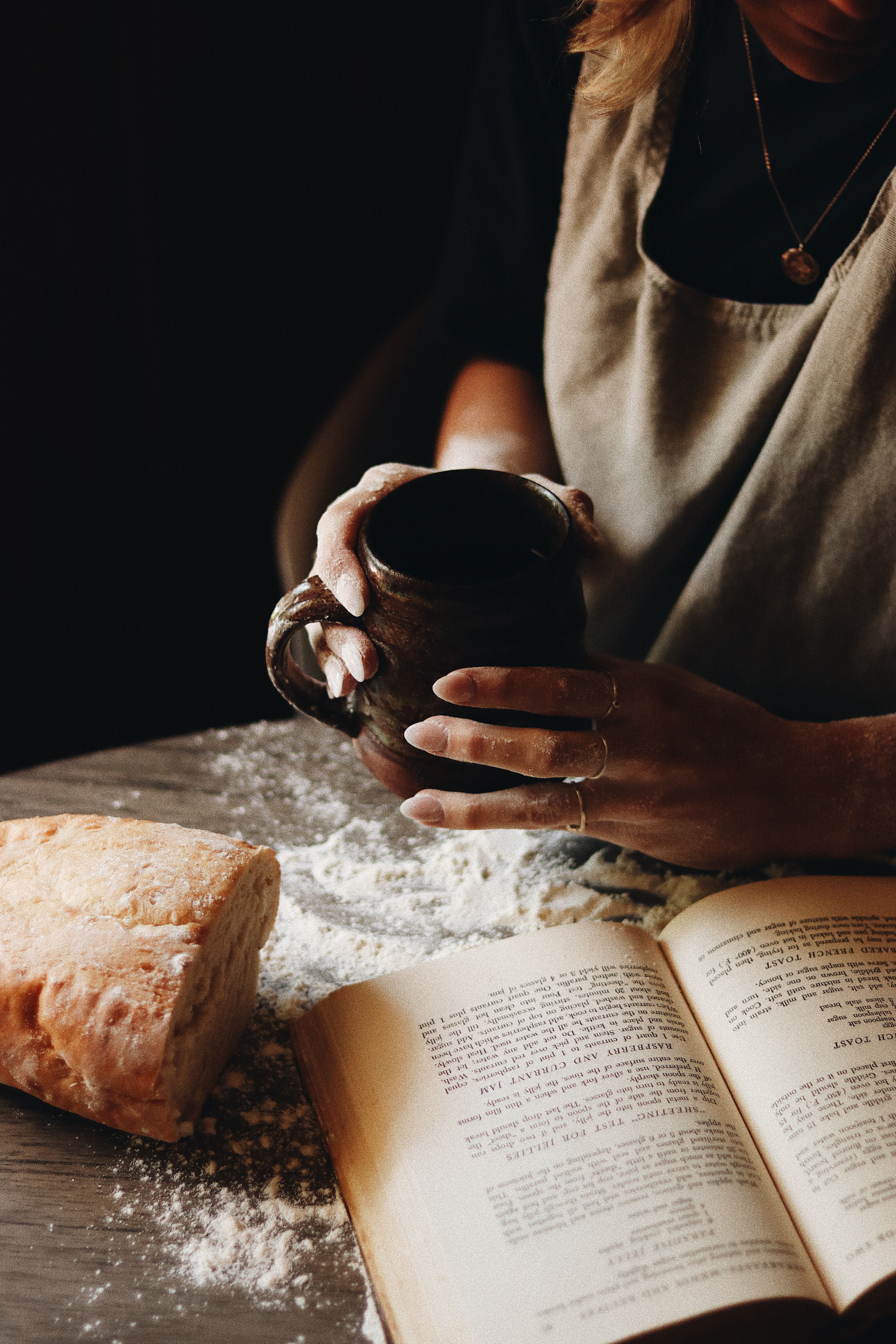 Cozy Baking Moment with Homemade Bread and Coffee · Free Stock Photo
