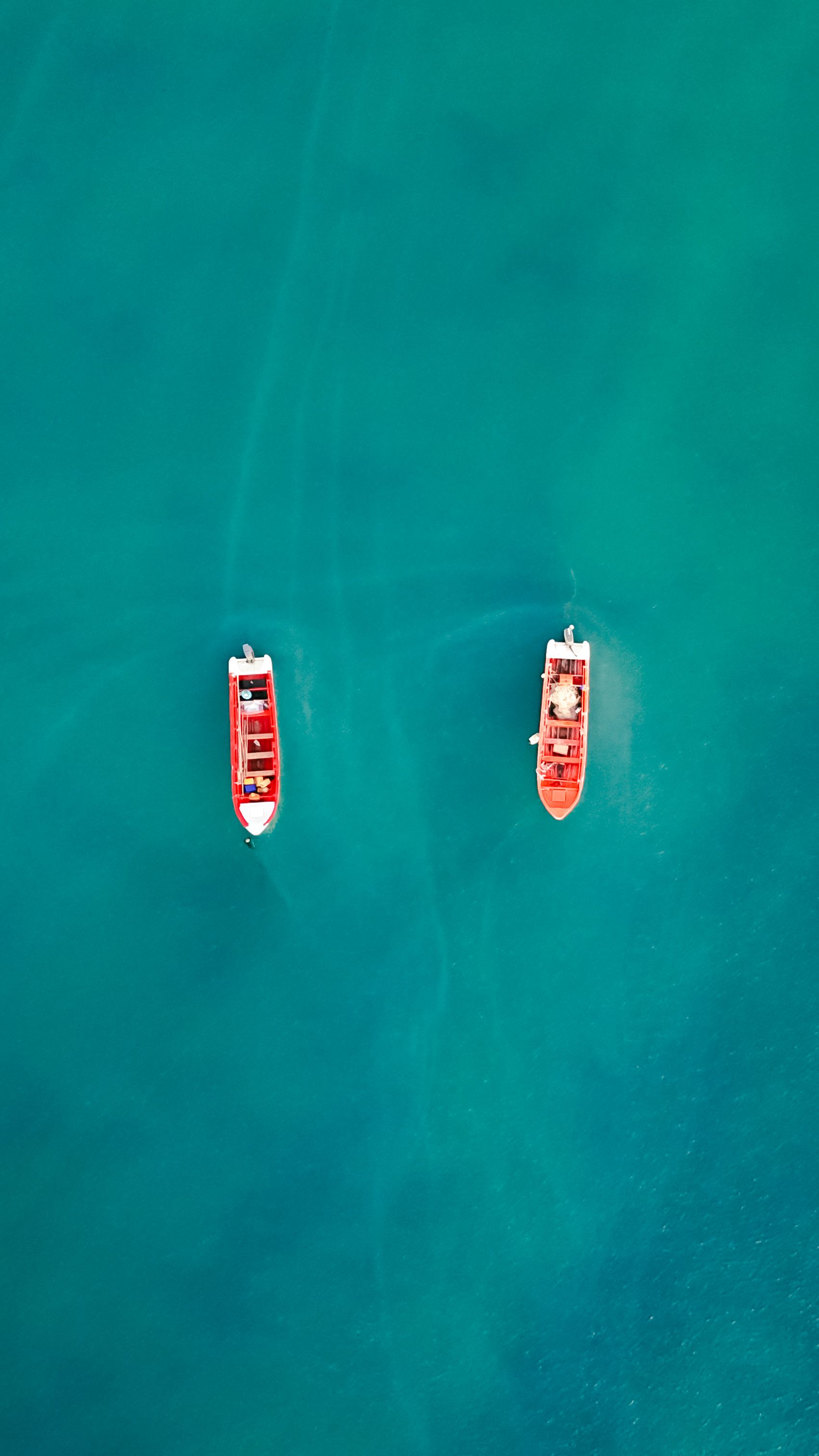 Aerial View of Two Boats on Turquoise Water · Free Stock Photo