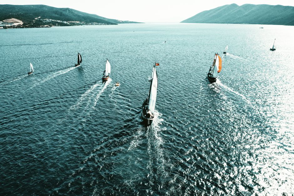 Stunning Bodrum Private Motor-Yacht Sunset Tour With Dinner For 3 Hour Review 2026 - Sailboats compete in a sunny open sea race, showcasing nautical adventure.
