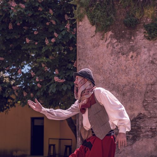 Free Artistic capture of a traditional dancer performing outdoors in Chascomús, Argentina. Stock Photo