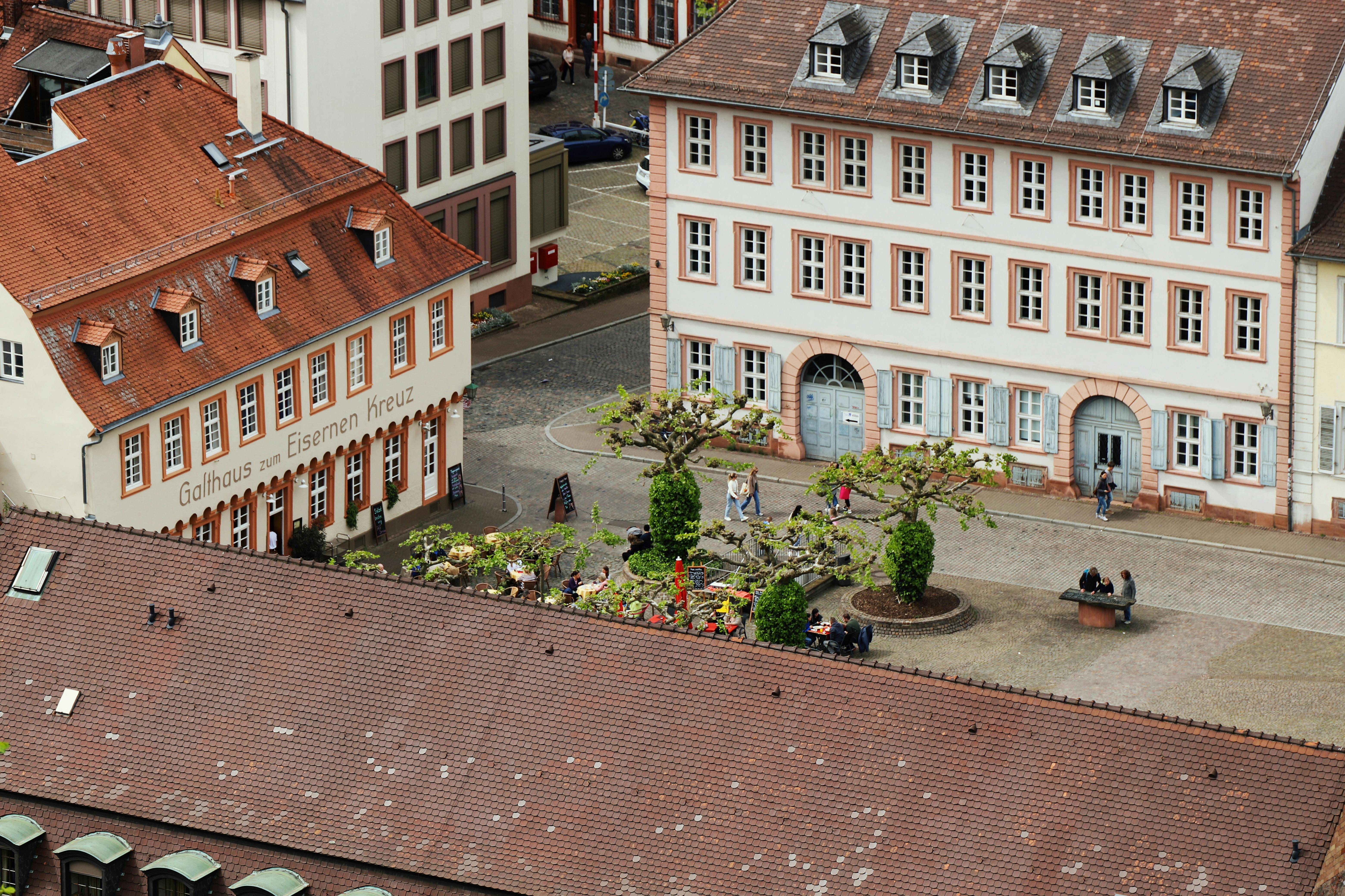 aerial view of historic buildings in heidelberg