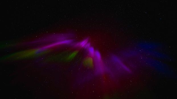 Vibrant aurora borealis illuminates the starry night sky over Norway.
