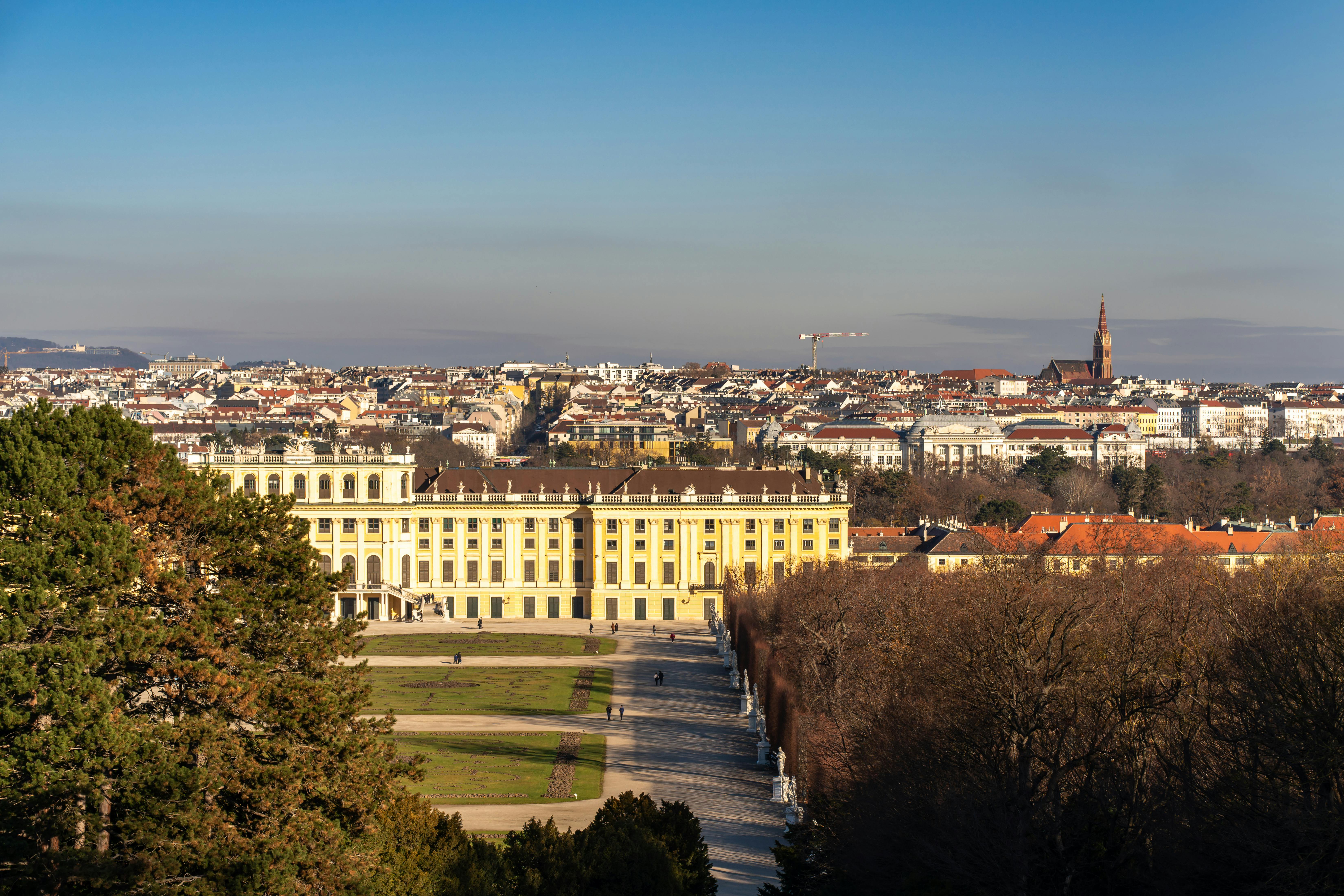 Vienna Easter scenery with spring blossoms and historic architecture