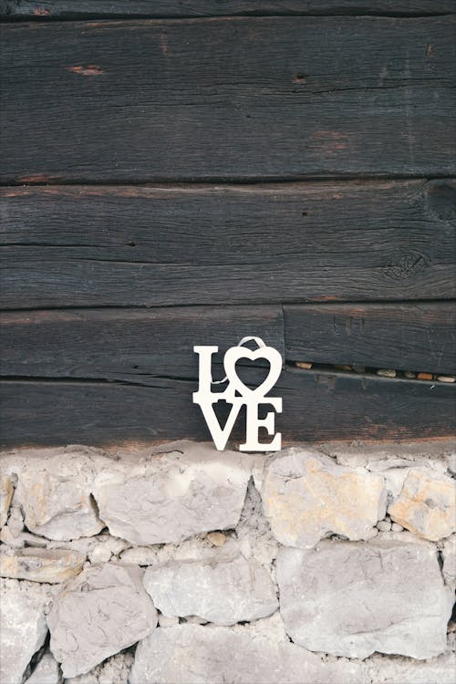 Free White Love Wooden Decor Stock Photo