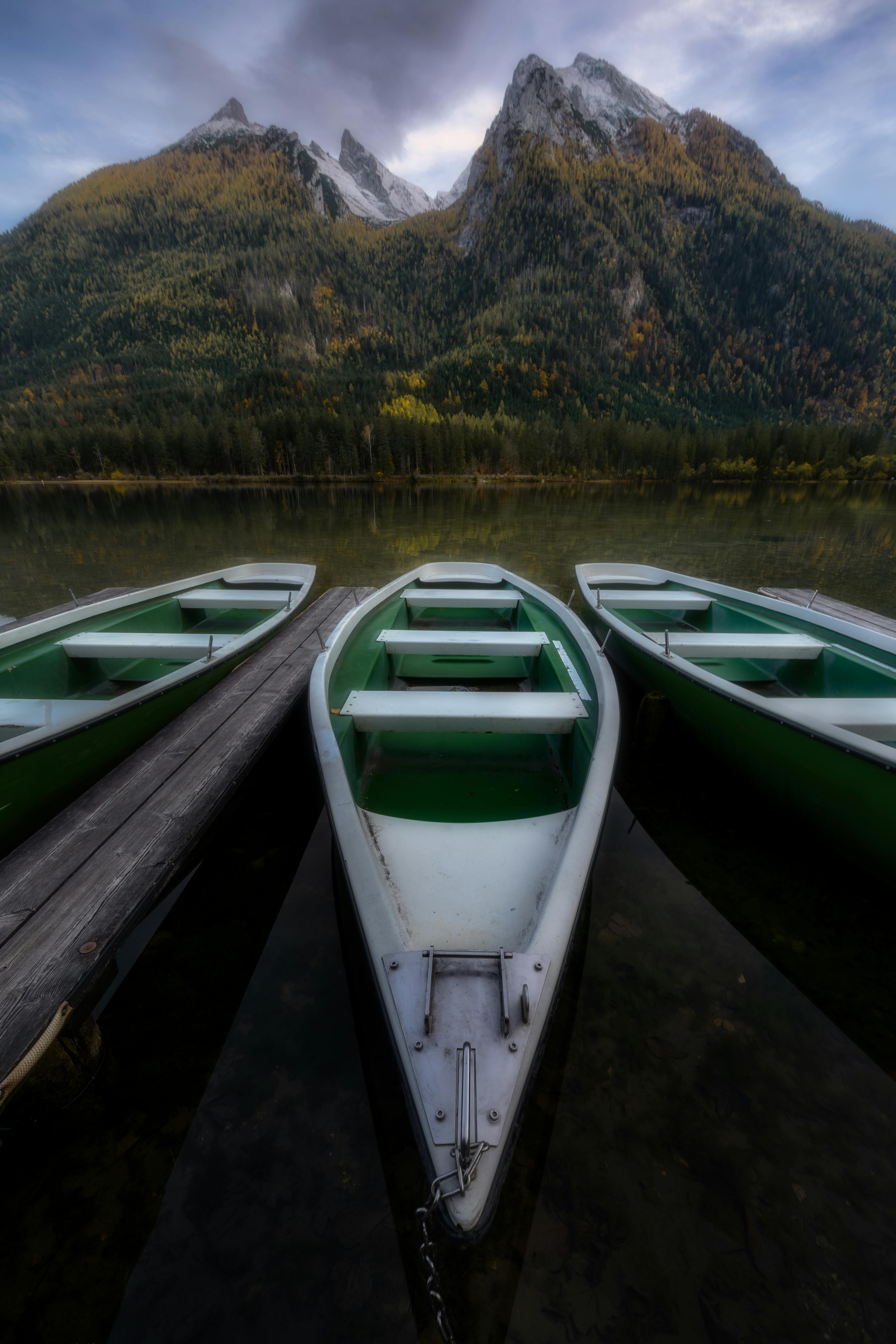 peaceful boating scene in bavarian alps