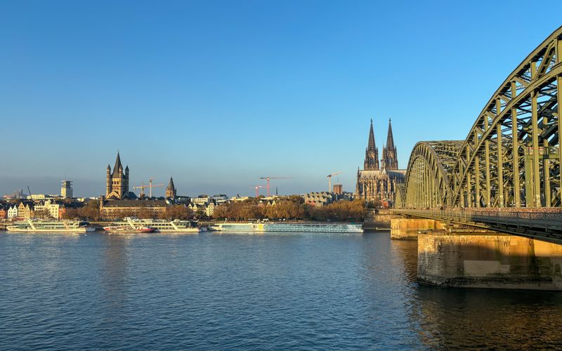 Cologne Old Town Altstadt Rhine waterfront Germany