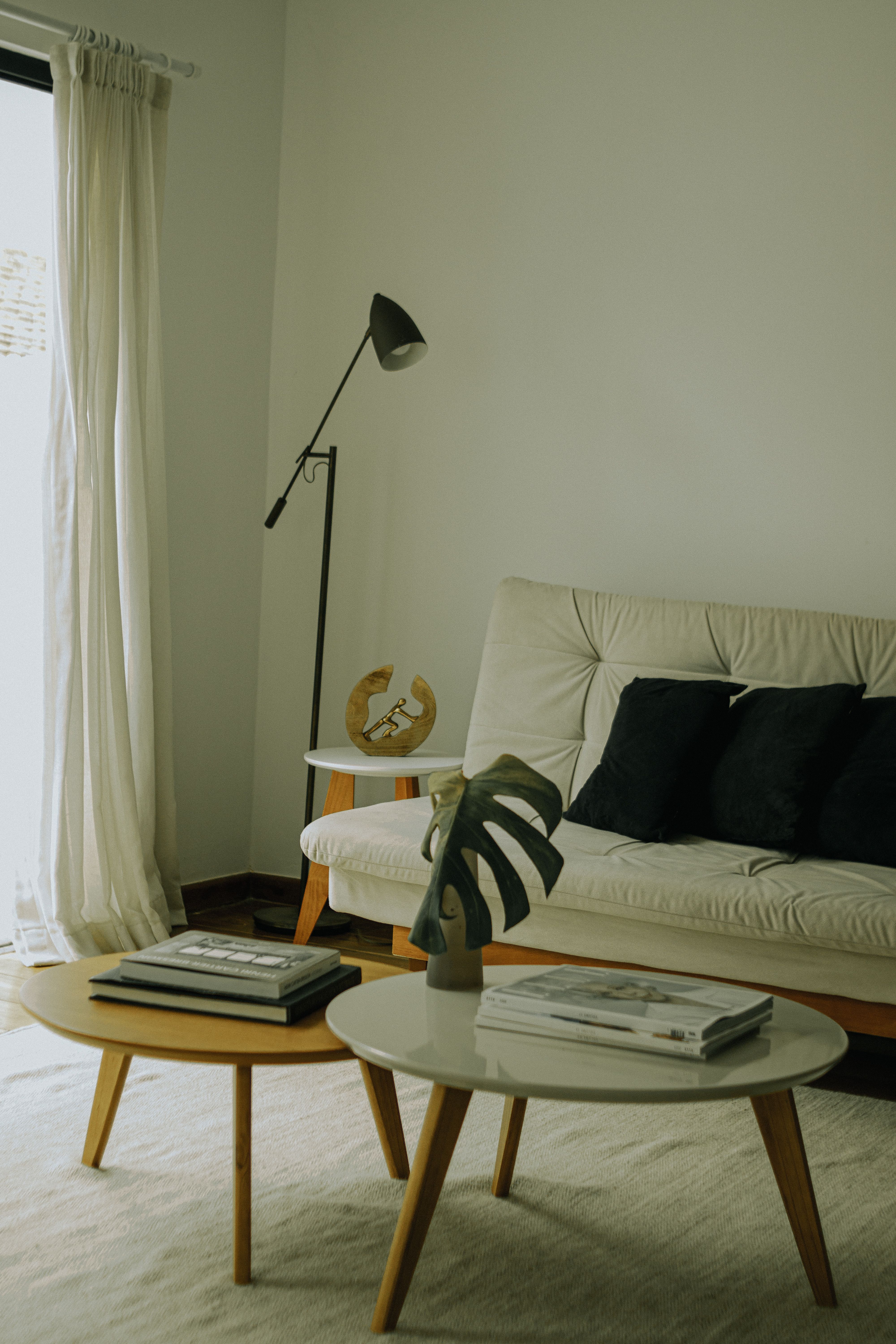 Cozy and minimalist Scandinavian living room with modern furnishings and natural light.. pexels, cozy, minimalist
