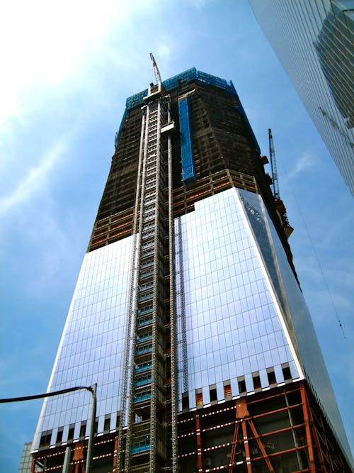 Free Structural Photography of Black and Silver Building Stock Photo