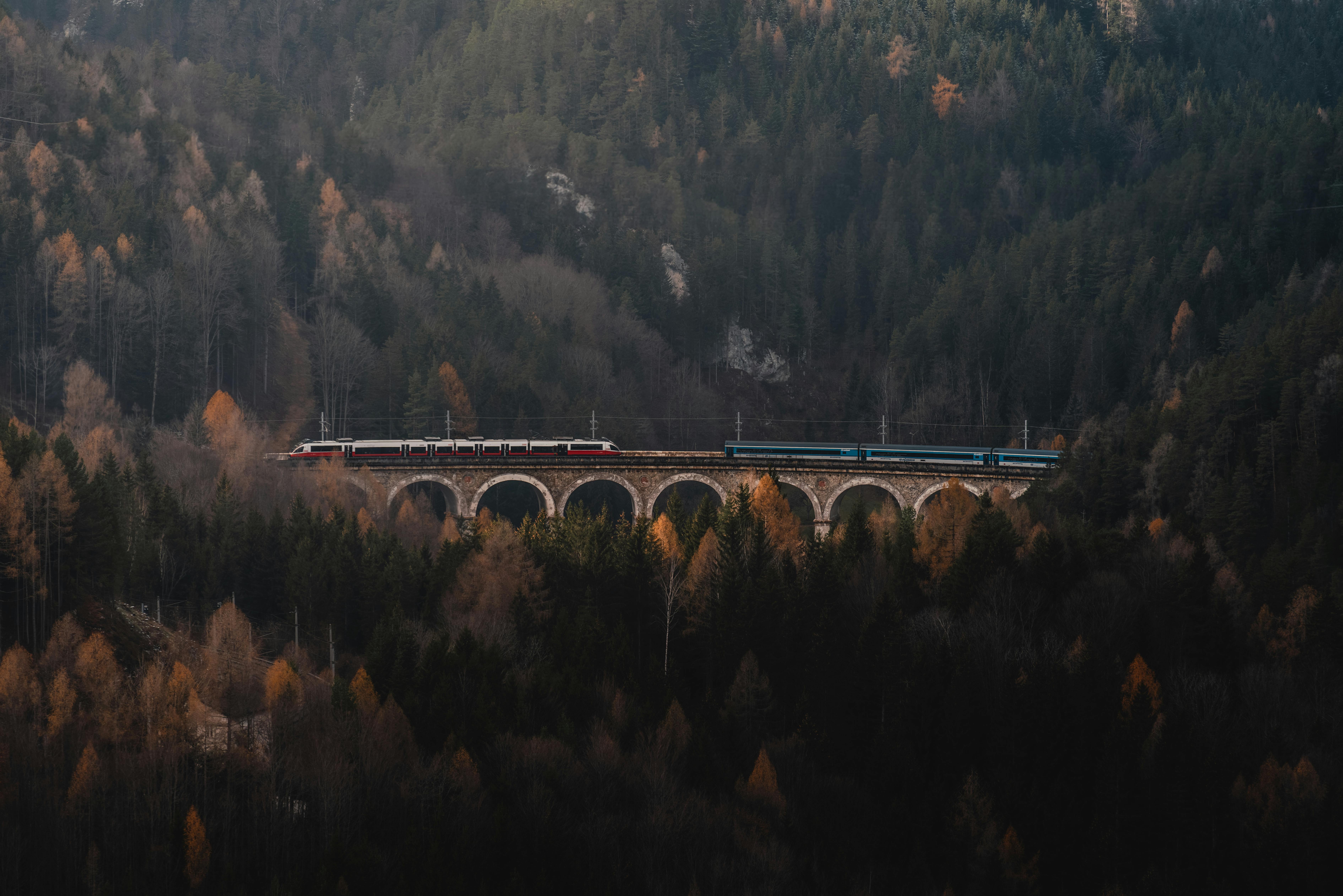 Scenic Train on Semmering Viaduct, Austria · Free Stock Photo