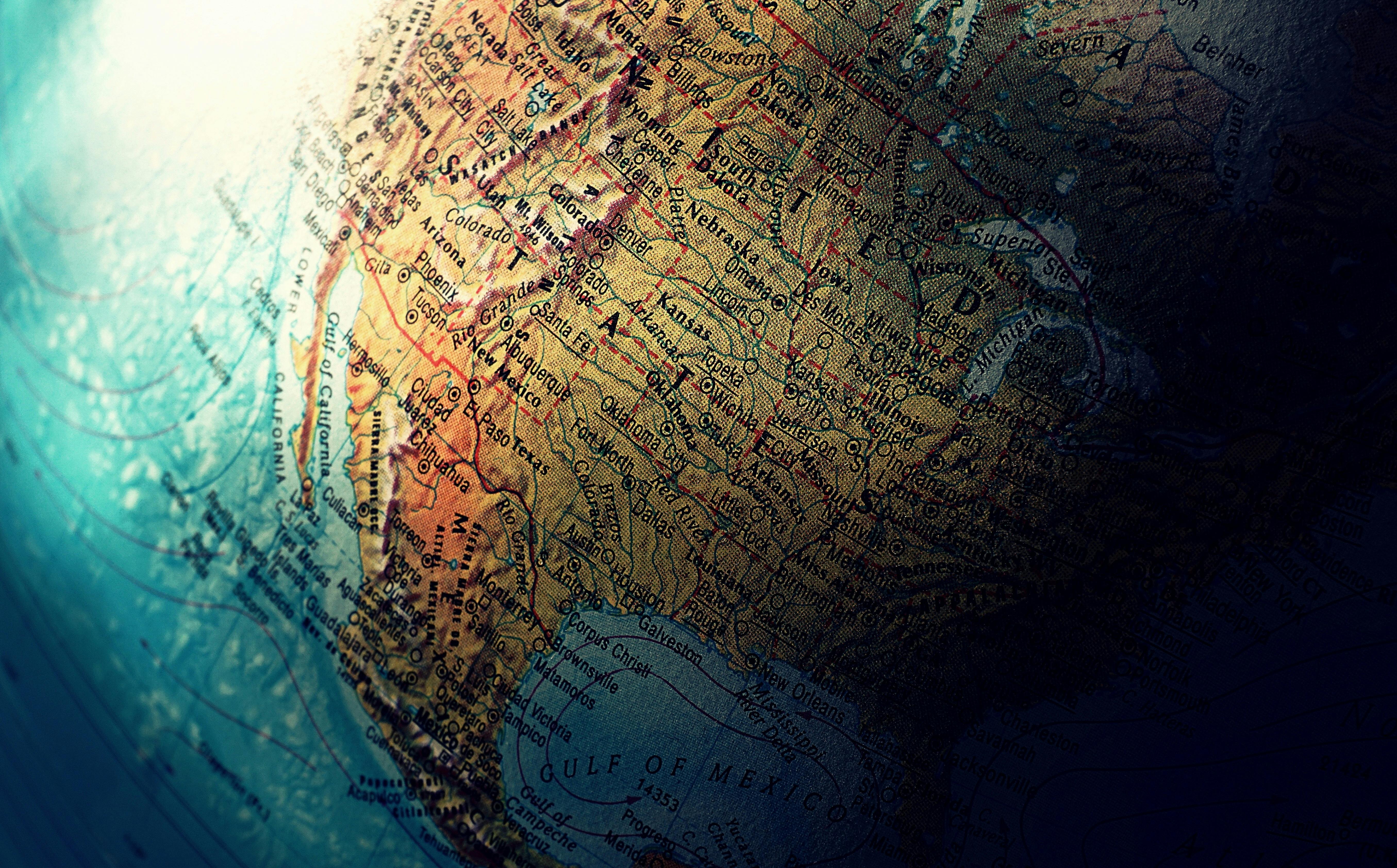 Free stock photo of america, globe, journey