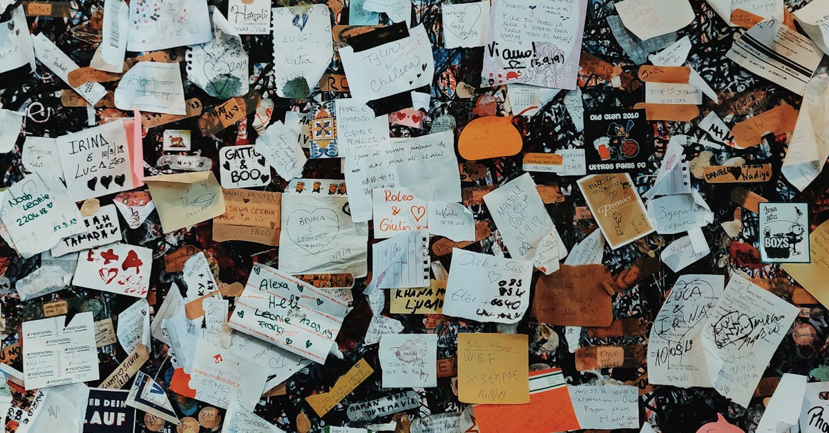 Assorted Notes on Wall · Free Stock Photo