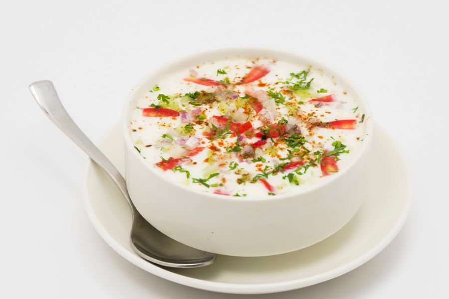 Yogurt with fresh vegetables