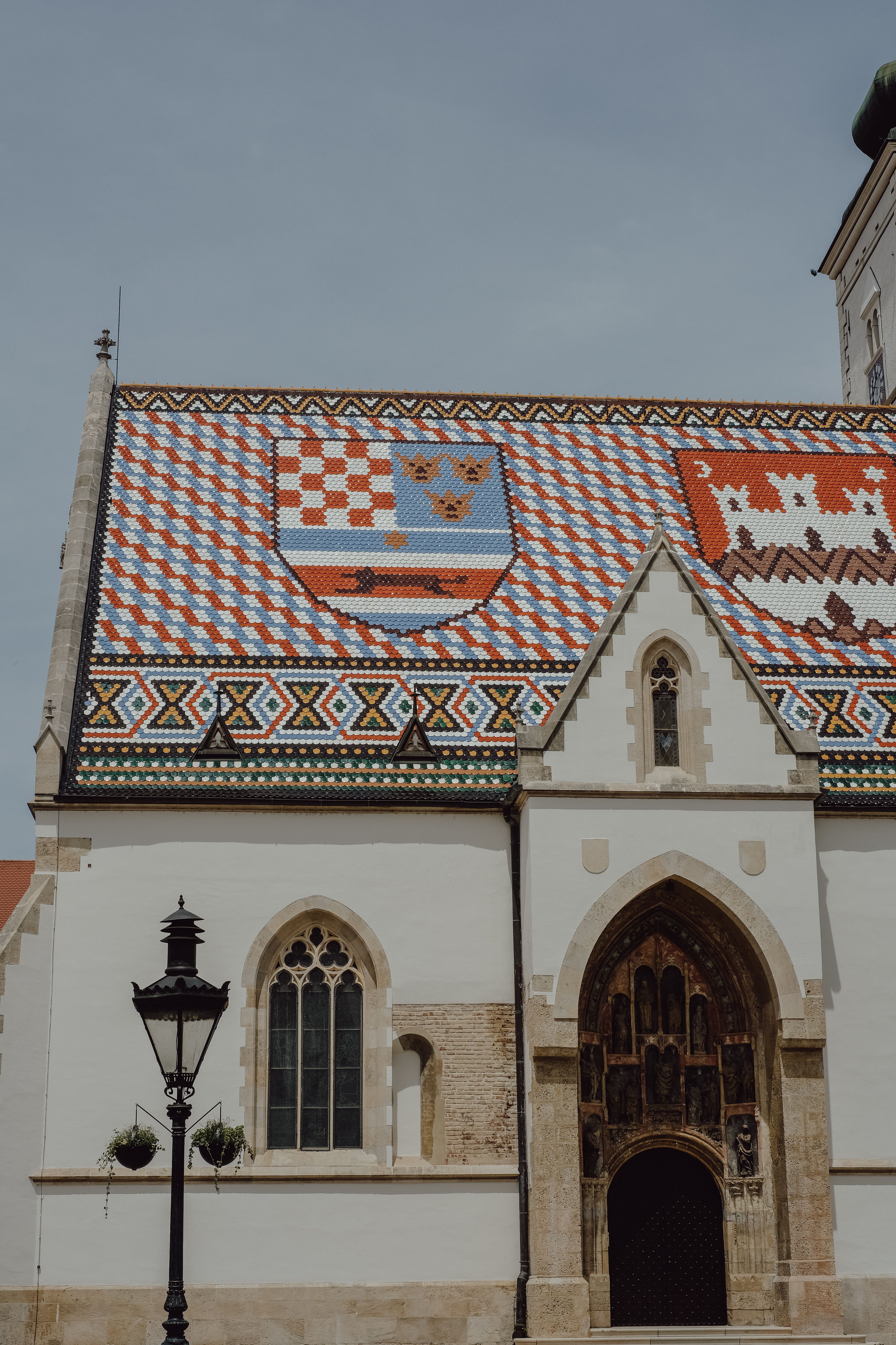 Colorful Tiled Roof Of St Mark s Church In Zagreb Free Stock Photo