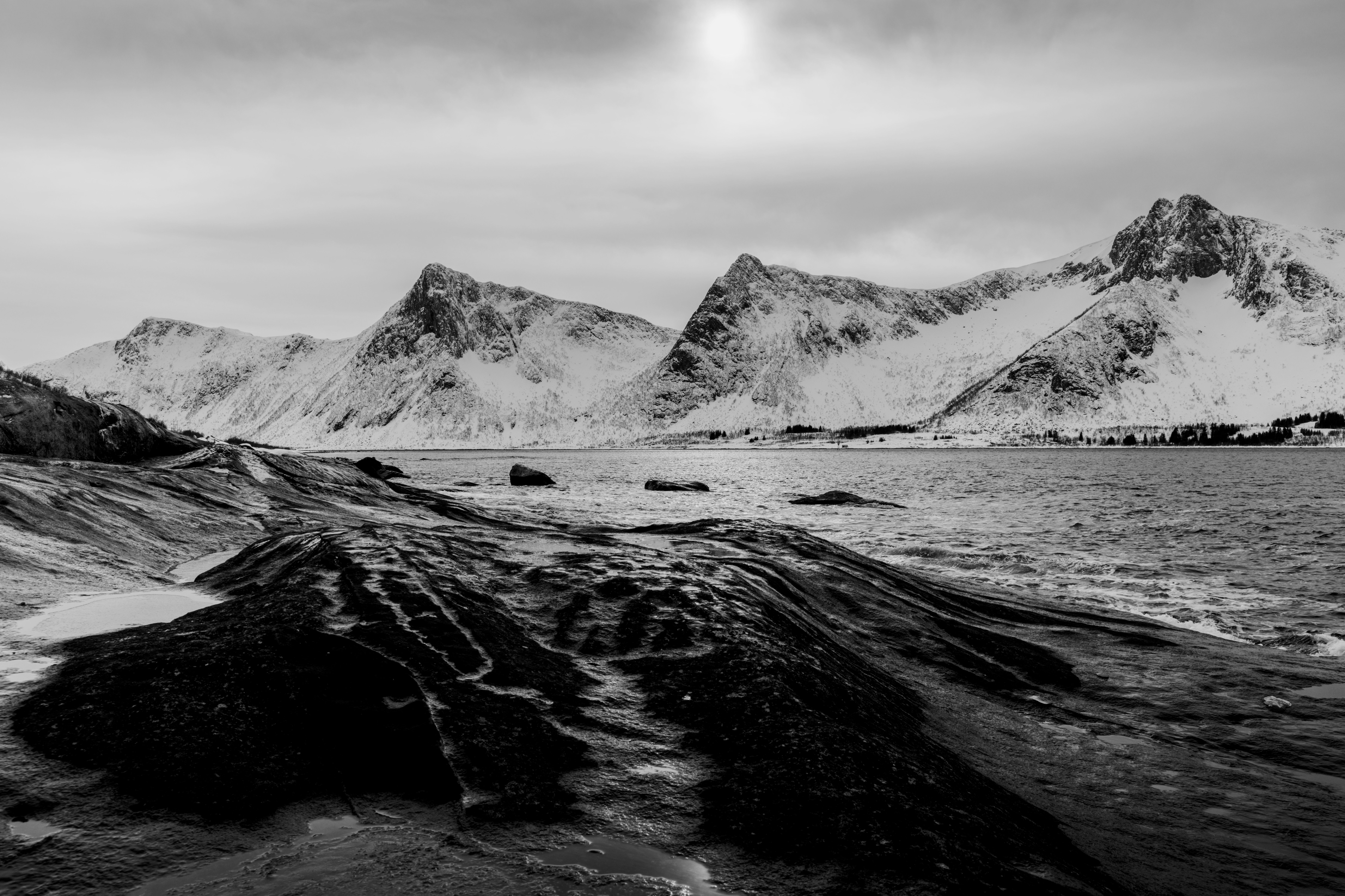 Breathtaking Black and White Mountain Landscape · Free Stock Photo