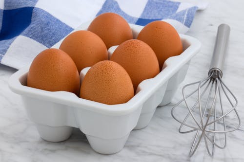 Free stock photo of breakfast, brown eggs, carrara marble Stock Photo