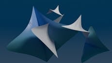 Elegant Abstract Shapes on a Blue Background